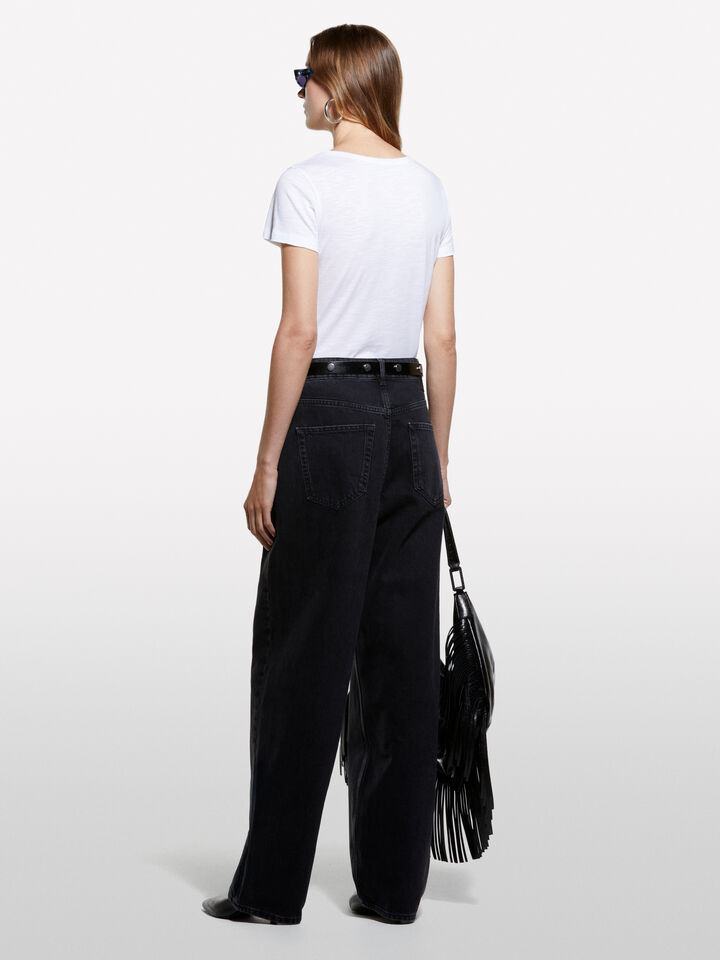 T-shirt girocollo bianca - t-shirt a manica corta da donna - Bianco | Sisley image number 2